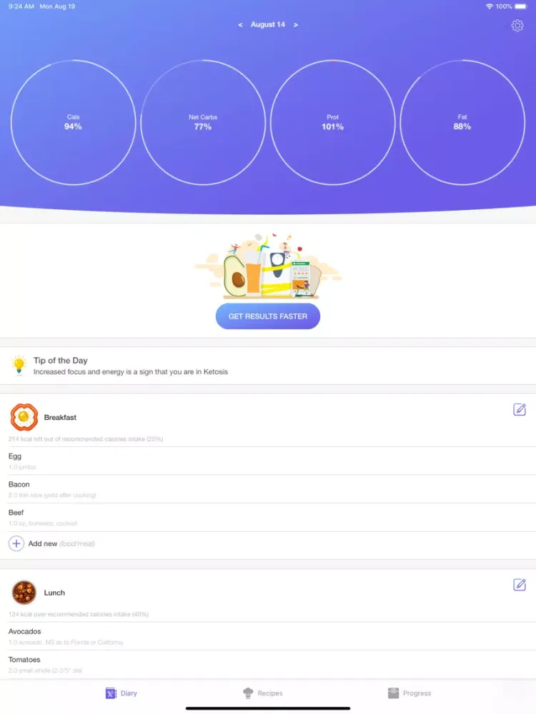 Скриншоты iKetoFit iPad 
