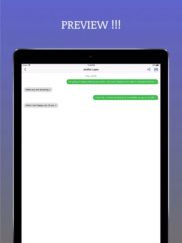 Fake Text Me iPad  Screenshots