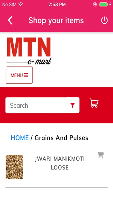 Screenshot di MTN e-mart