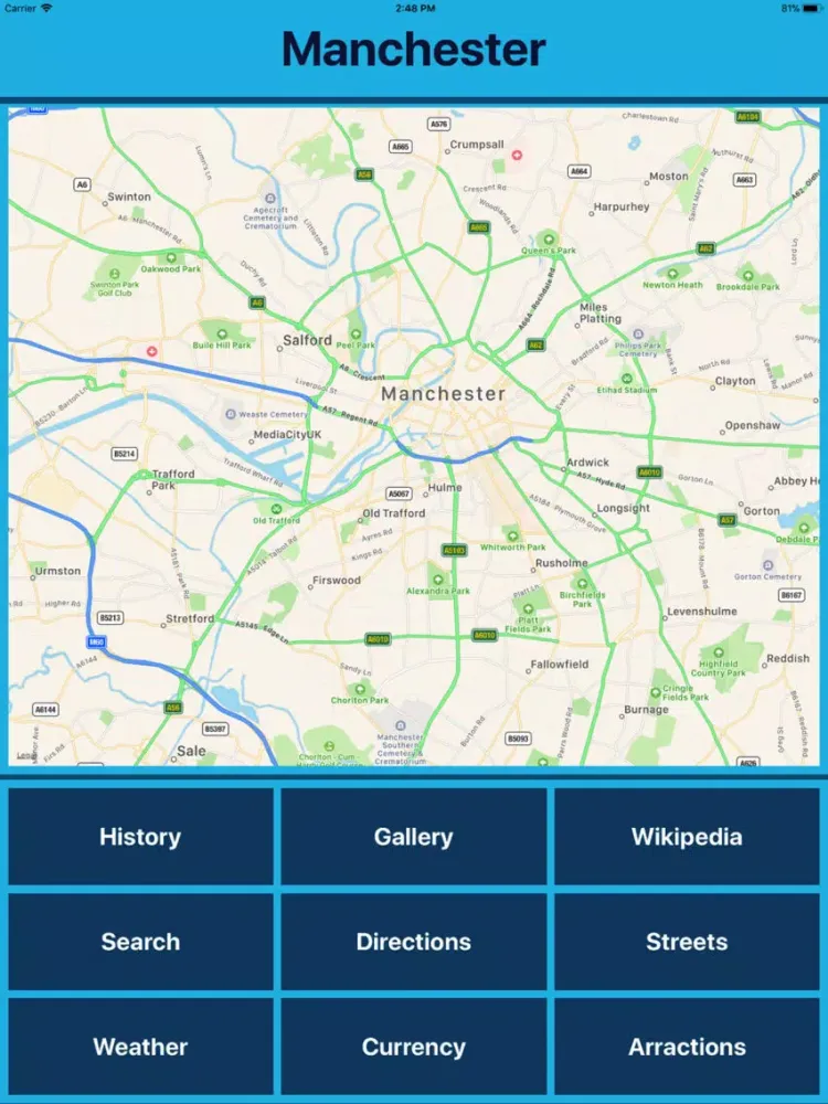 Manchester UK Tourist Places iPad  Screenshots