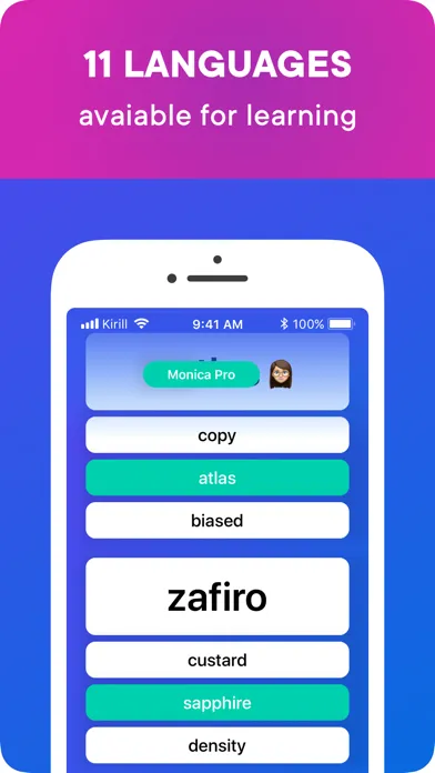 Zrzuty ekranu Monica: Learn English