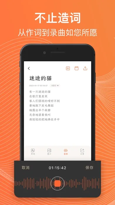 Capturas de pantalla de 造词 - 音乐人智能词作伴侣