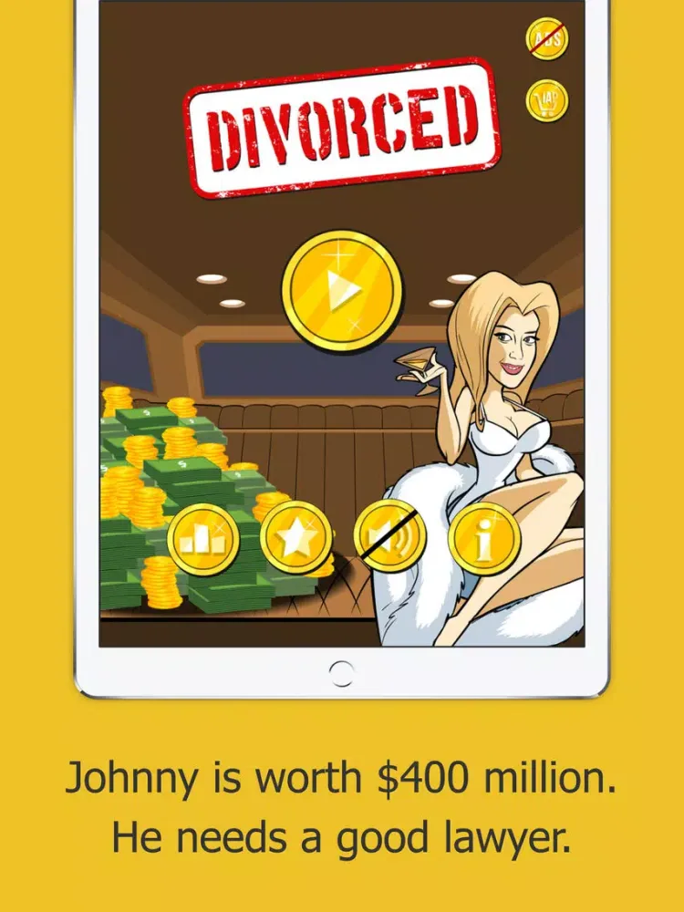 Divorced - Celebrity Lawyer for Johnny iPad  स्क्रीनशॉट