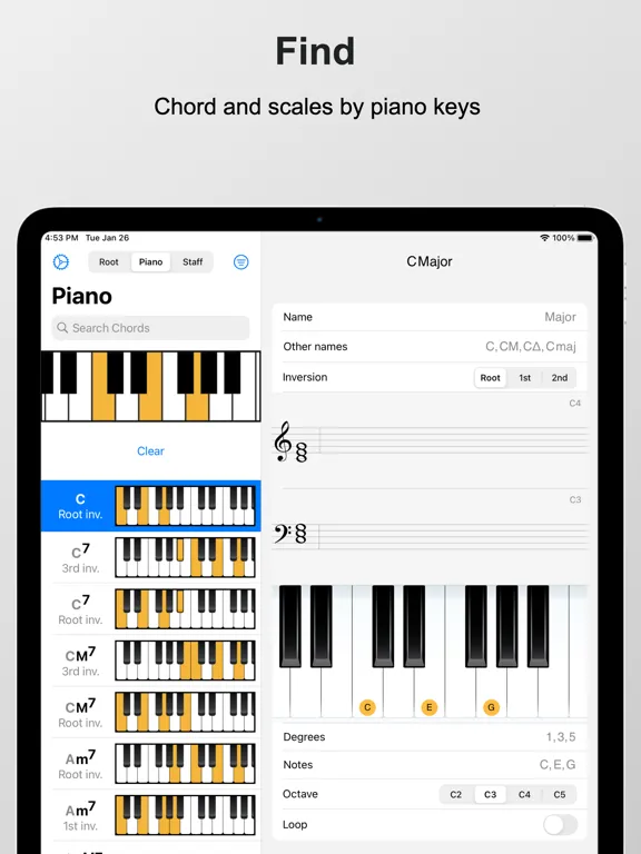 Capturas de pantalla de Piano Chords and Scales Pro iPad 