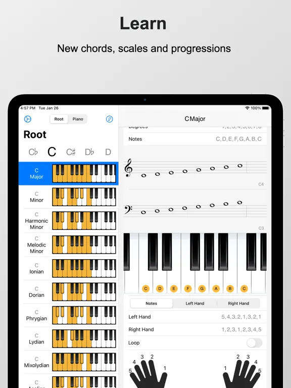 Capturas de pantalla de Piano Chords and Scales Pro iPad 