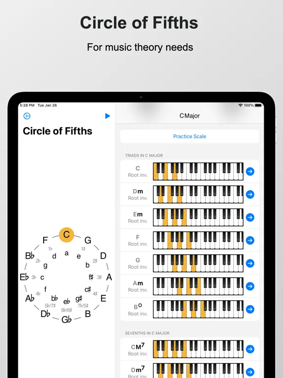 Capturas de pantalla de Piano Chords and Scales Pro iPad 