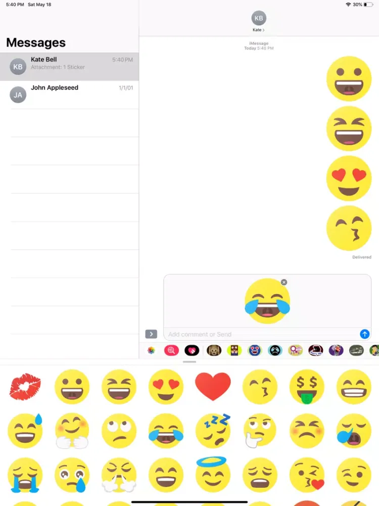 Zrzuty ekranu All in one 150+ Emoji Stickers iPad 