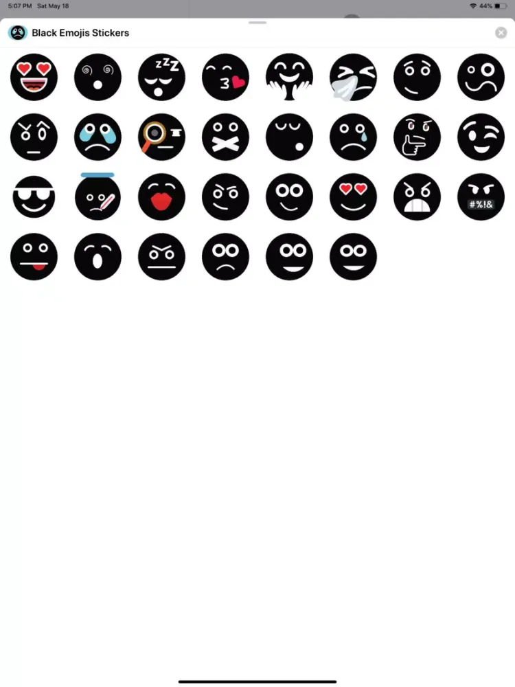 تصاویر Black Funny Emoji Stickers iPad 