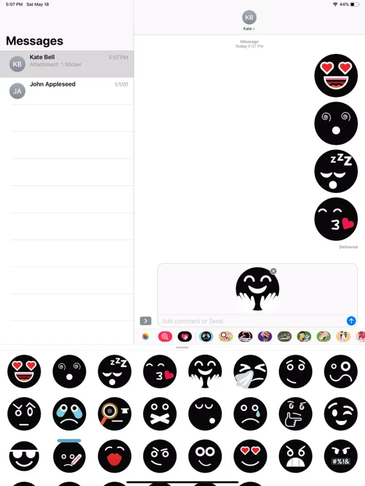 تصاویر Black Funny Emoji Stickers iPad 