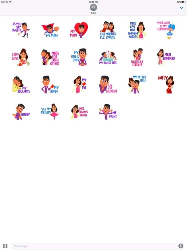 Ảnh chụp màn hình của Cute Couple Stickers iPad 