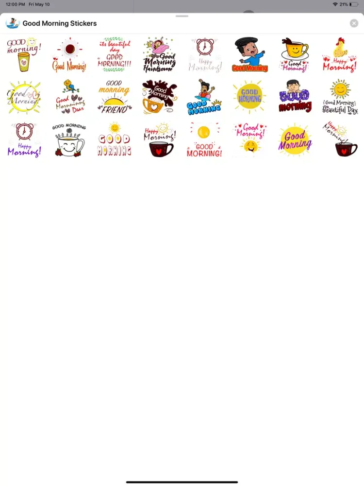 Good Morning Fresh Stickers iPad  스크린샷