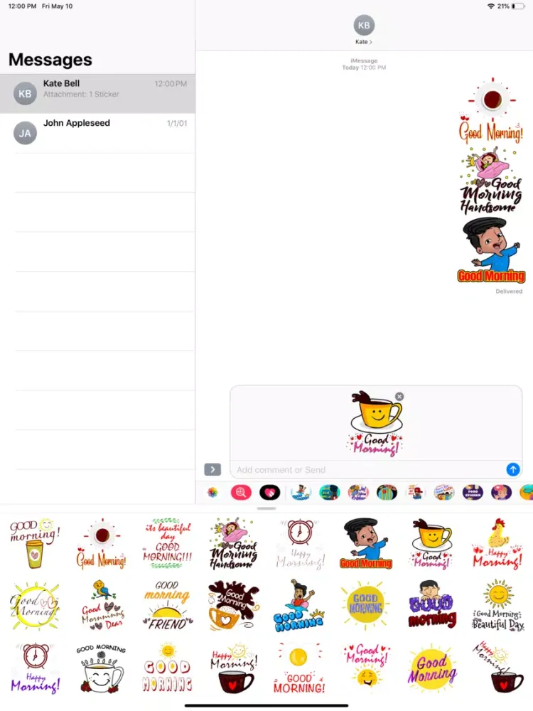 Good Morning Fresh Stickers iPad  스크린샷