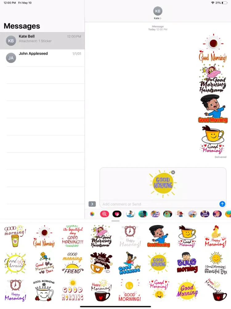 Good Morning Fresh Stickers iPad  스크린샷