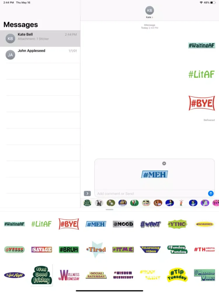 Ảnh chụp màn hình của Hashtags Stickers iPad 