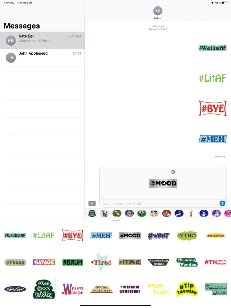 Ảnh chụp màn hình của Hashtags Stickers iPad 