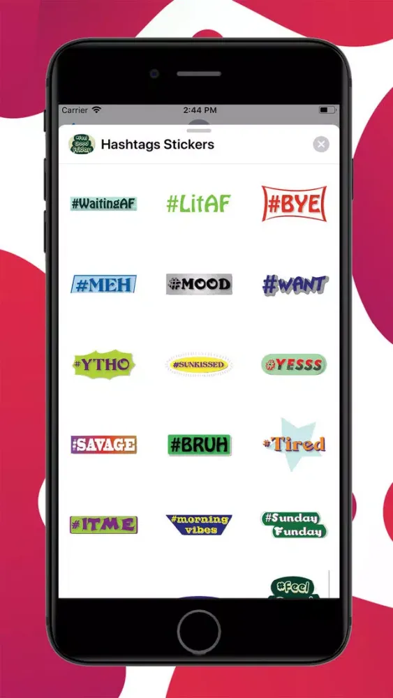 Ảnh chụp màn hình của Hashtags Stickers