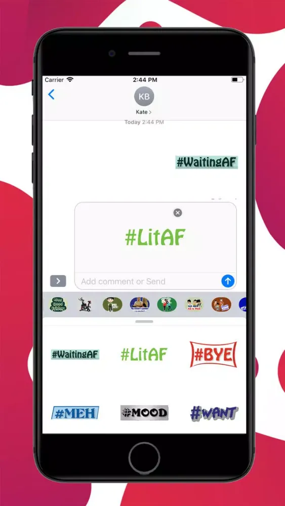 Ảnh chụp màn hình của Hashtags Stickers