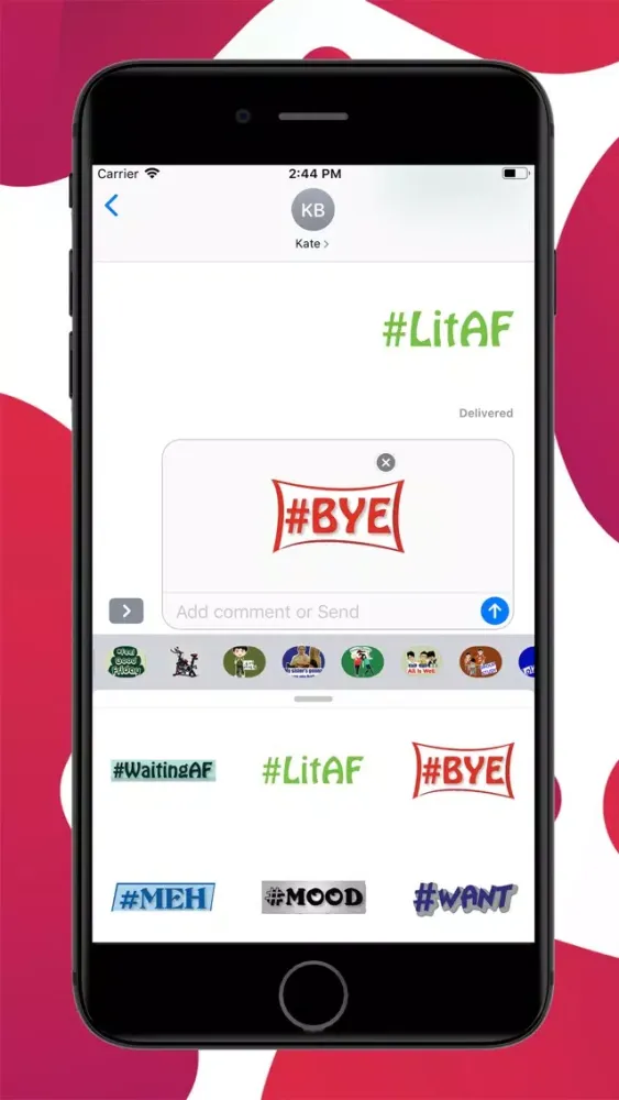 Ảnh chụp màn hình của Hashtags Stickers