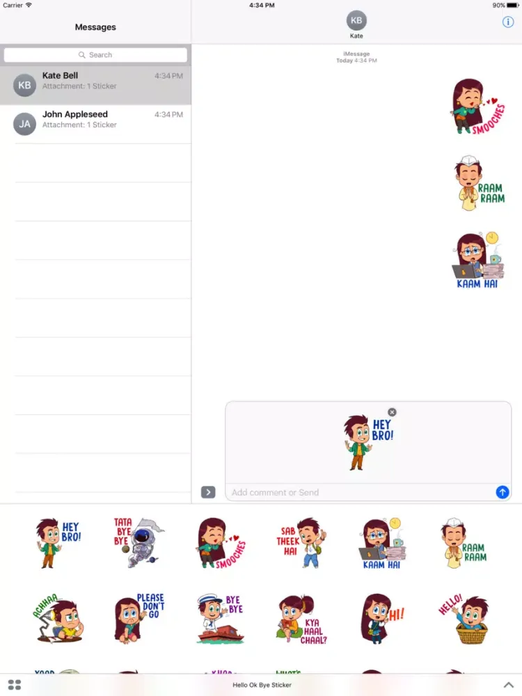 Hello Ok Bye Sticker iPad  سکرین شاٹس