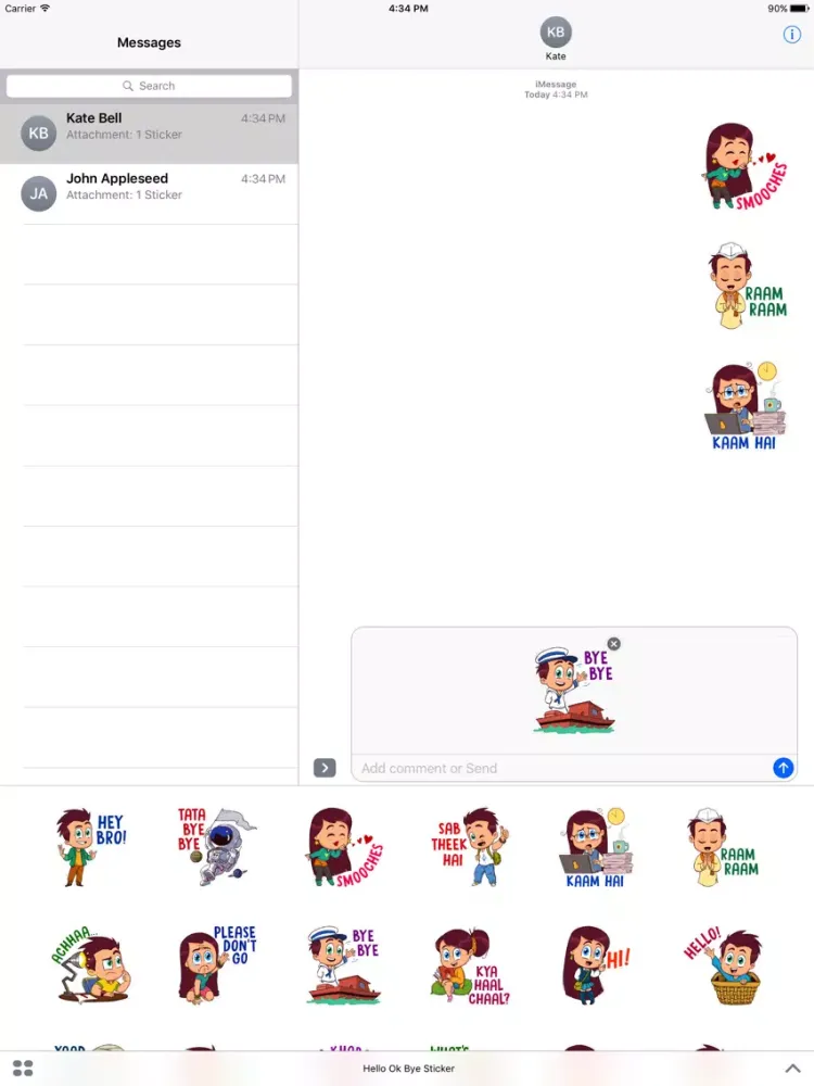 Hello Ok Bye Sticker iPad  سکرین شاٹس