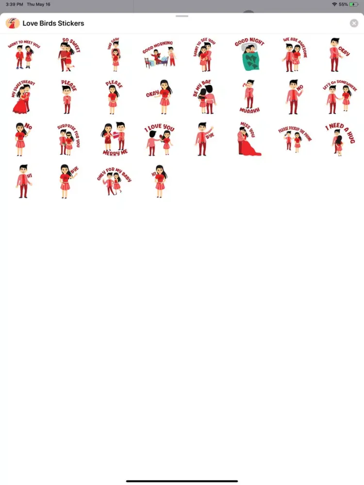 Capturas de pantalla de Love Birds Cute Stickers iPad 