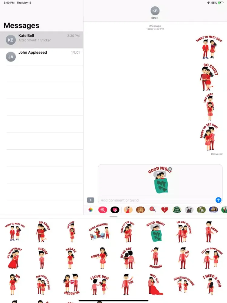 Capturas de pantalla de Love Birds Cute Stickers iPad 