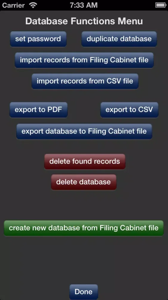 صور Filing Cabinet Free for iPhone - mobile database