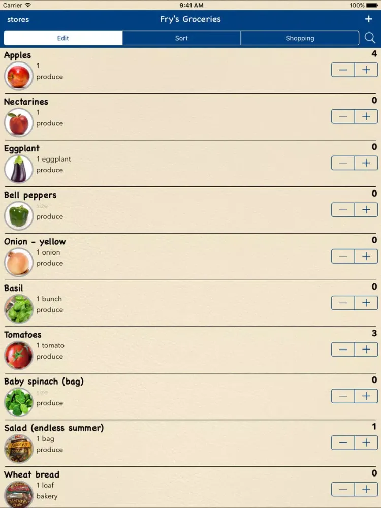 Zrzuty ekranu Shared Family Shopping List iPad 