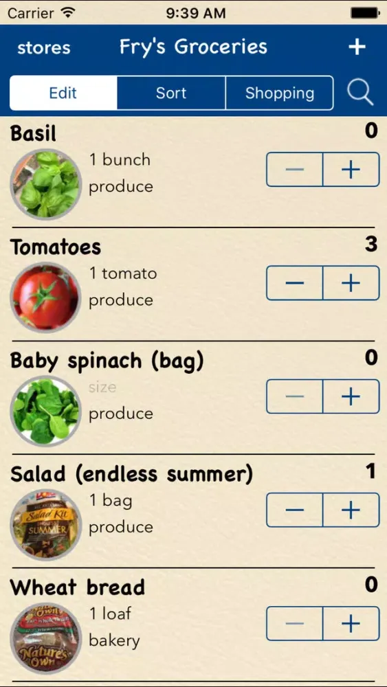 Zrzuty ekranu Shared Family Shopping List