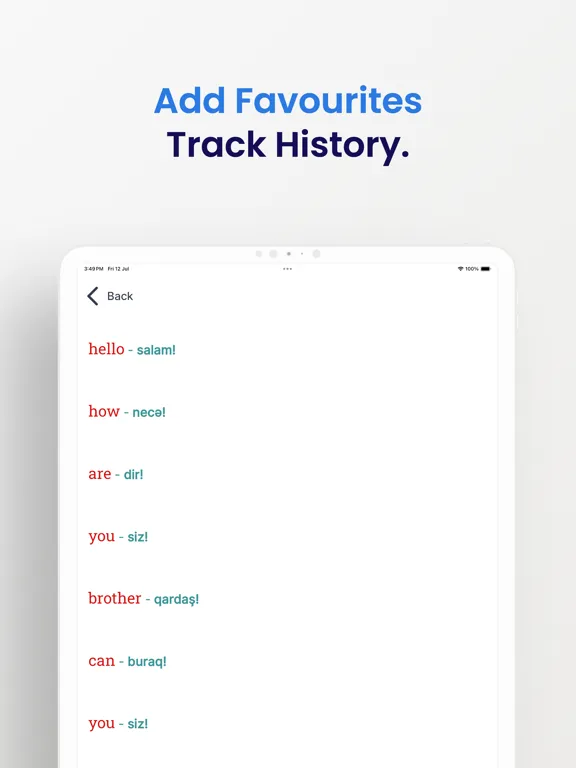 تصاویر Azerbaijani-English Translate iPad 