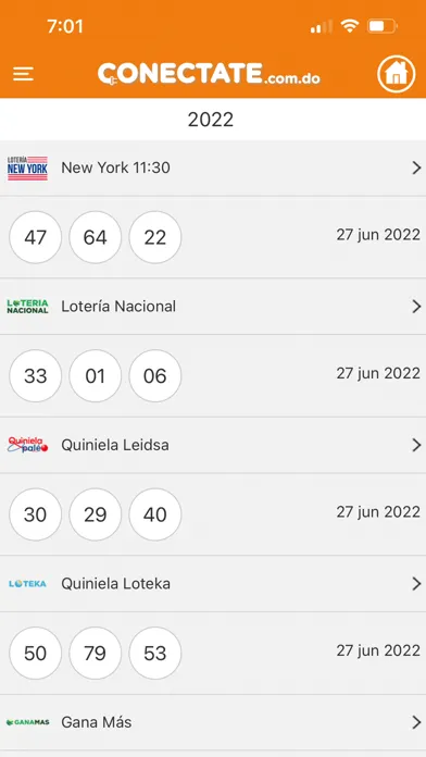 Captures d'écran de Conectate Loterías