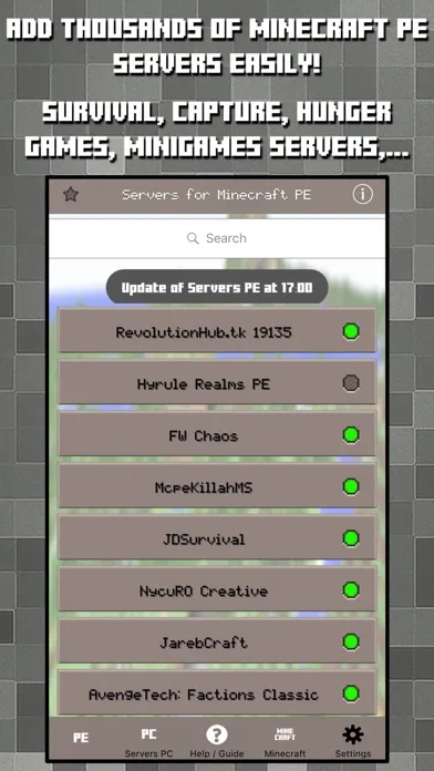 Multiplayer Servers for Minecraft PE & PC w Mods應用截圖