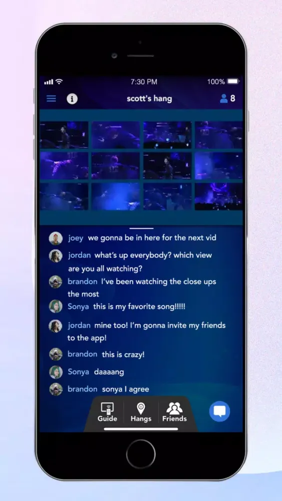 Capturas de tela do Cube TV on Hangtime