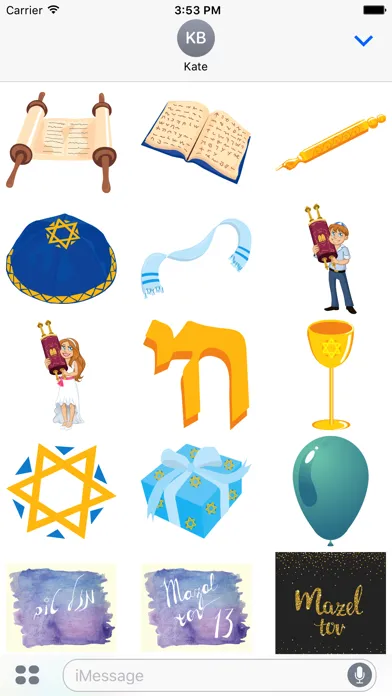 Capturas de tela do Bar Mitzvah Stickers