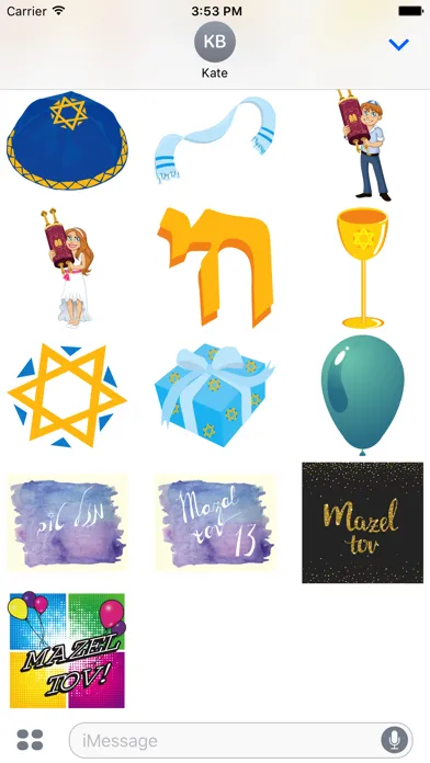 Capturas de tela do Bar Mitzvah Stickers