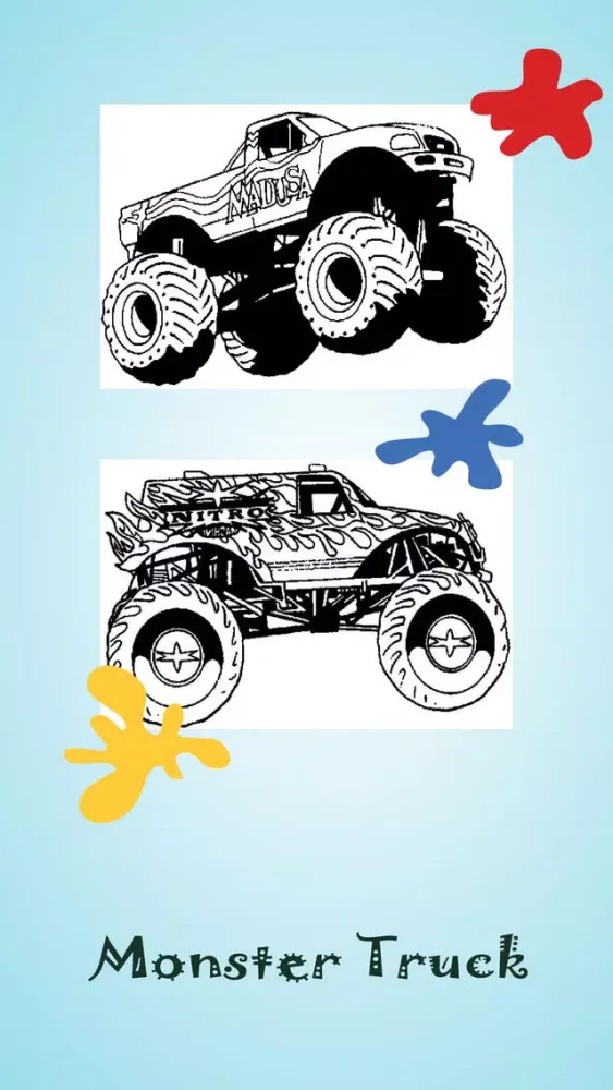 تصاویر Monster Truck Coloring Book for Kids and Preschool