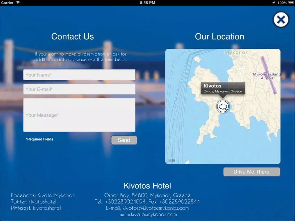 Capturas de pantalla de Kivotos Hotel Mykonos iPad 