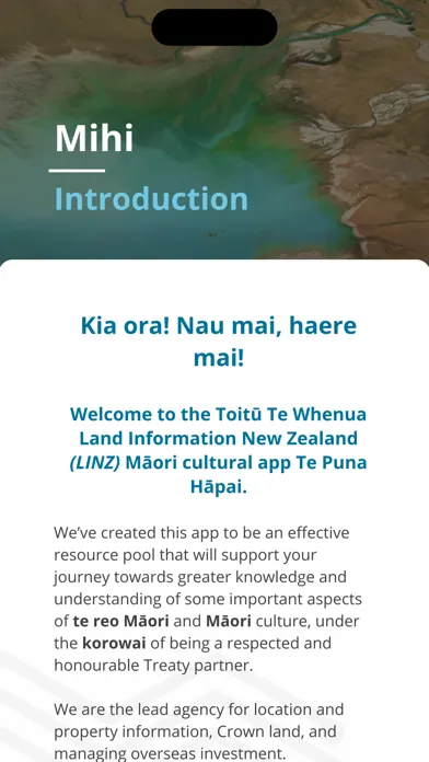 Capturas de tela do Te Puna Hāpai