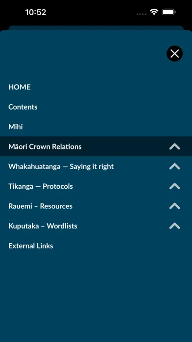 Capturas de tela do Te Puna Hāpai