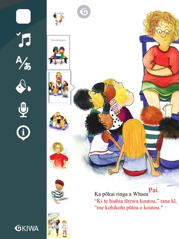 Tangkapan layar Ko Mere, ko Miro me te Tirewa iPad 