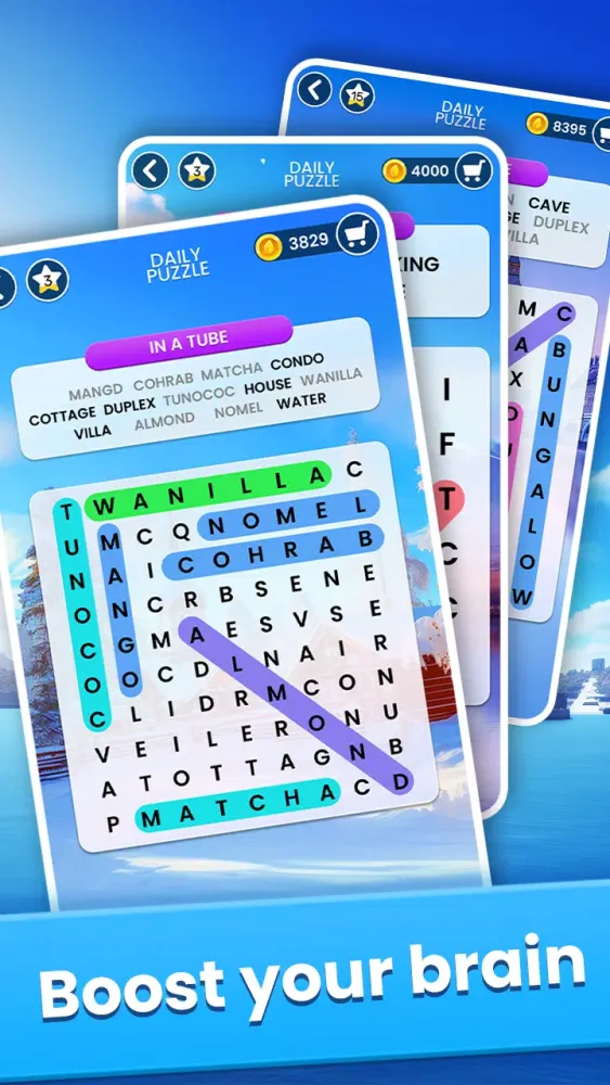 Capturas de tela do Word Search Trip