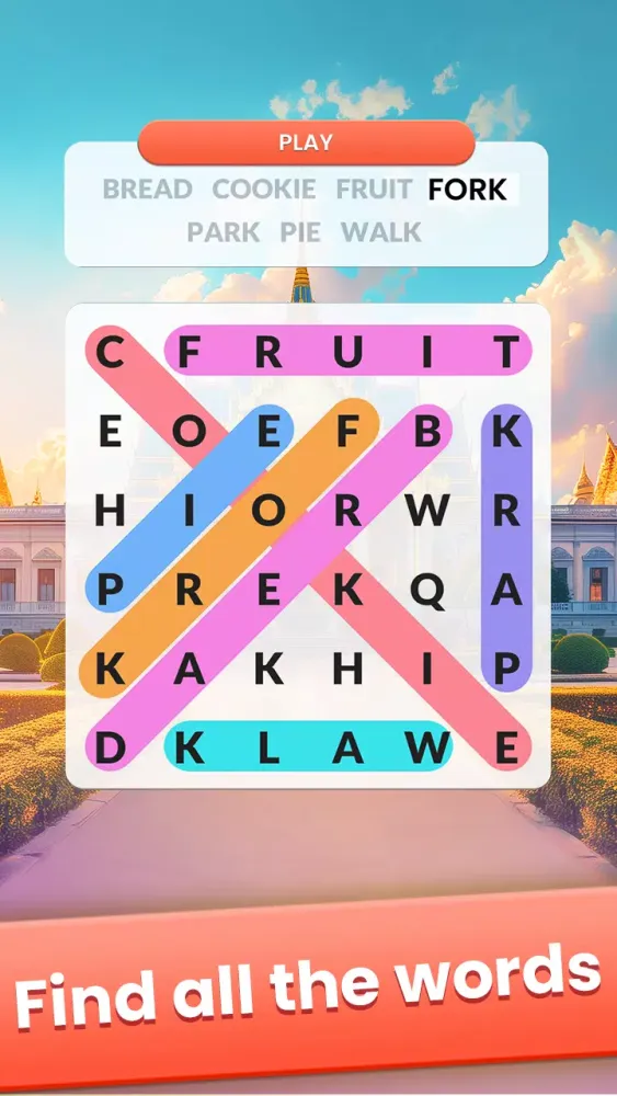 Capturas de tela do Word Search Trip