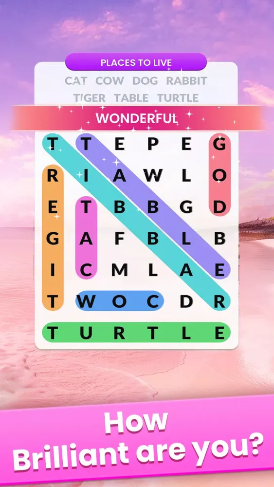 Capturas de tela do Word Search Trip