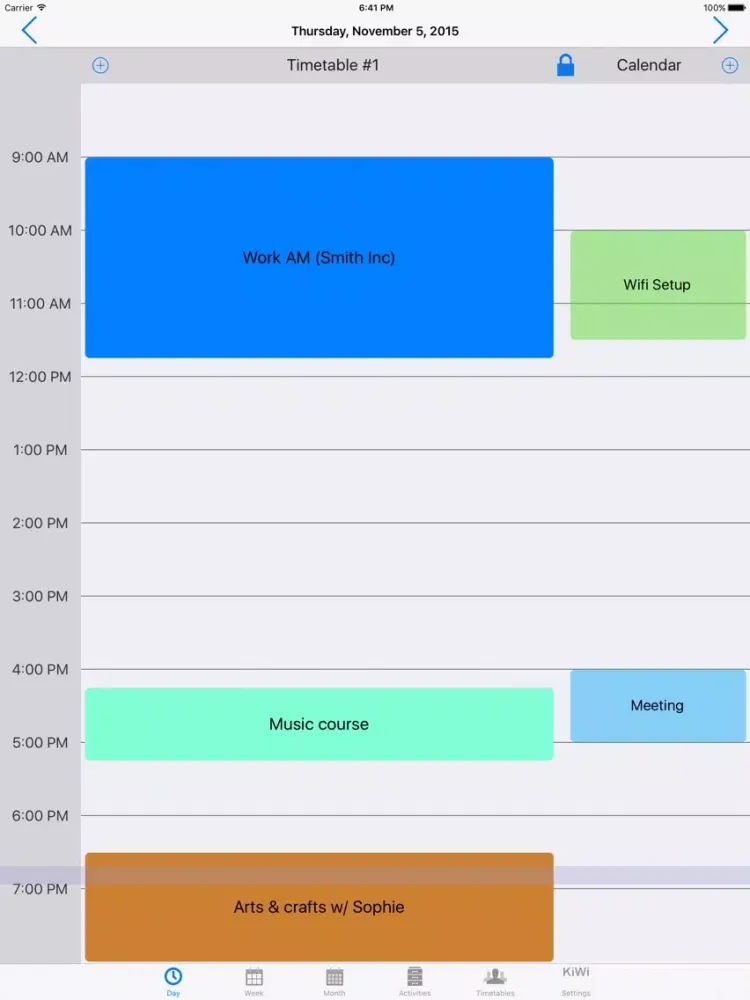 TimeTables & Calendars iPad  سکرین شاٹس