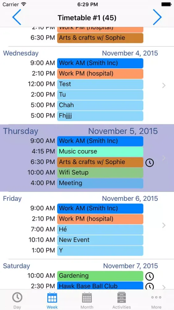 TimeTables & Calendars سکرین شاٹس