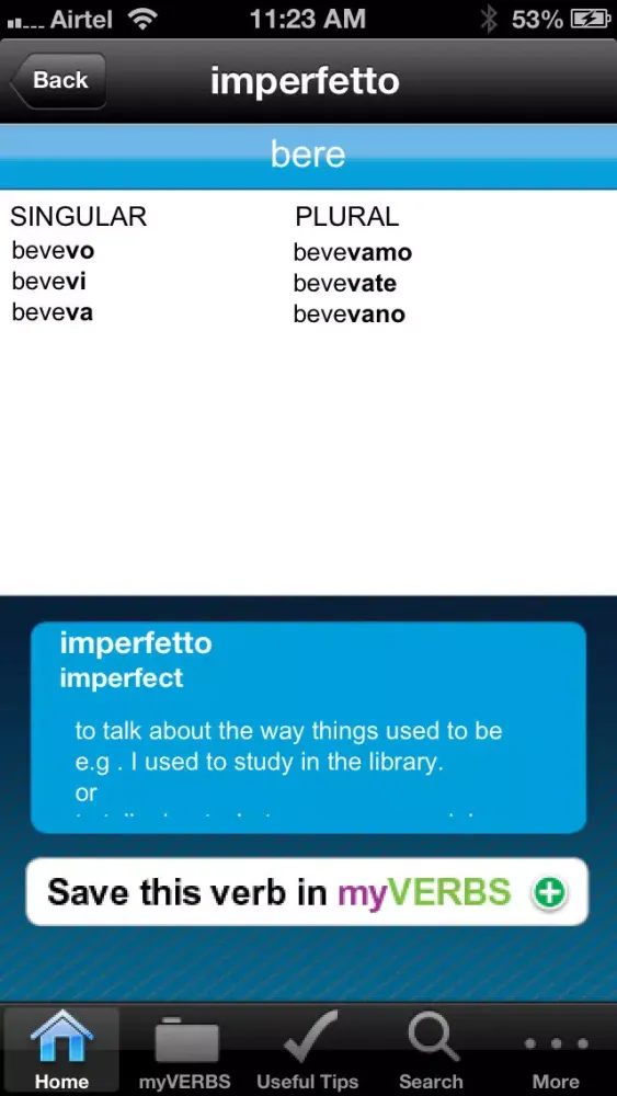 Скриншоты Berlitz 601 Italian Verbs.