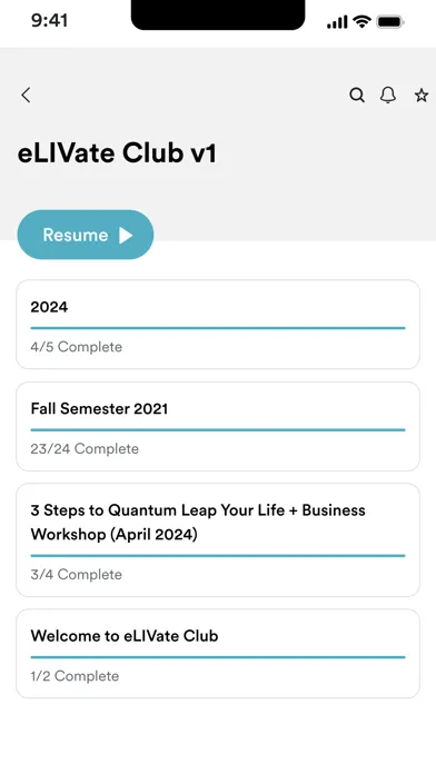 eLIVate Club Screenshots