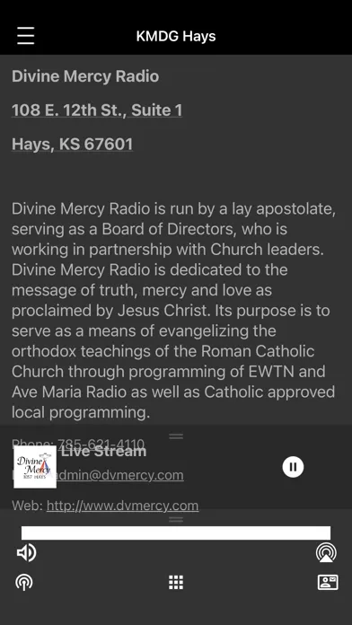 Divine Mercy Radio. Ekran Görüntüleri