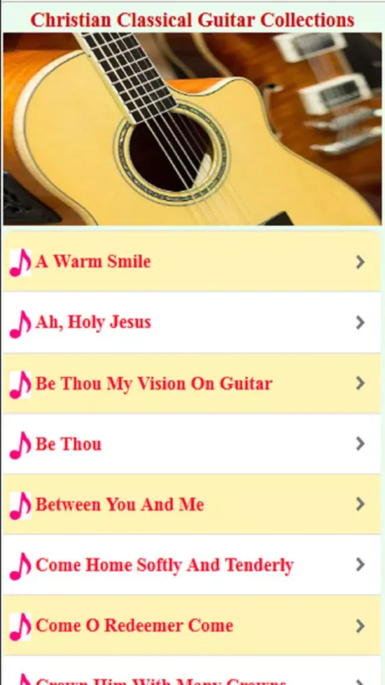 Tangkapan layar Christian Classical Guitar Collections