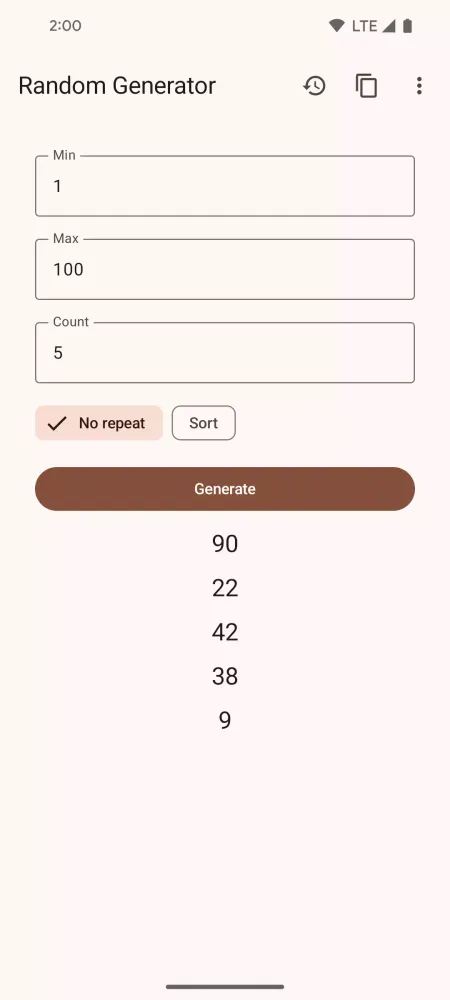 Capturas de pantalla de Random Number Generator